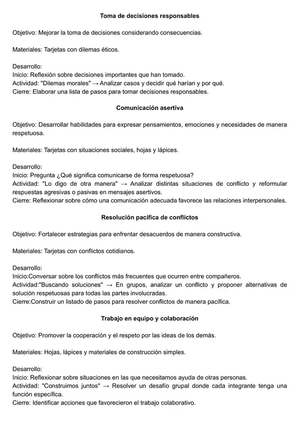 Cuadernillo de talleres socioemocionales