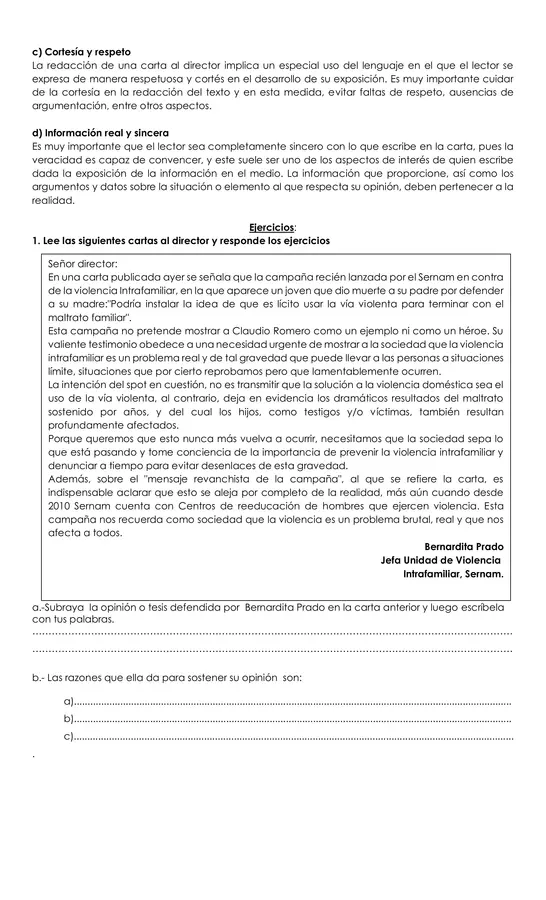 Guía Carta al director 