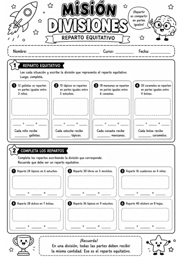 🚀 MISIÓN DIVISIONES – REPARTO EQUITATIVO