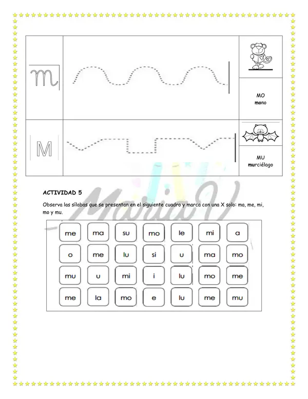Cuadernillo de apoyo de Lenguaje N°1: Letras M – P – L – S – D – T