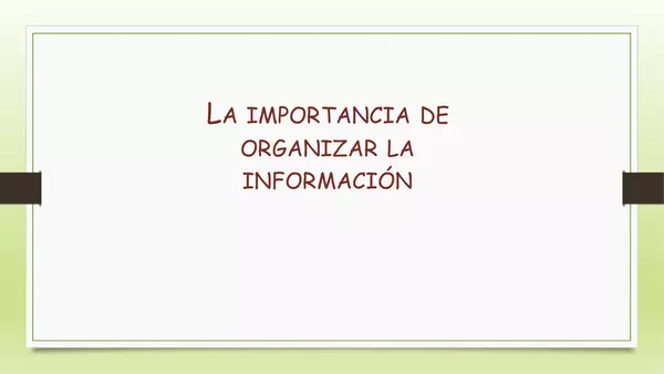 PPT PRIMERO, MATEMATICAS la importancia de organizar la información. 