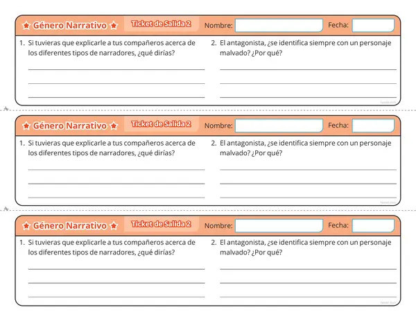 Ticket de Salida: Elementos del género narrativo