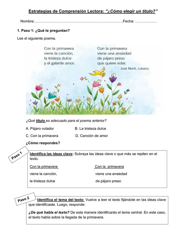 Guía de trabajo ¿Cómo elegir un título?