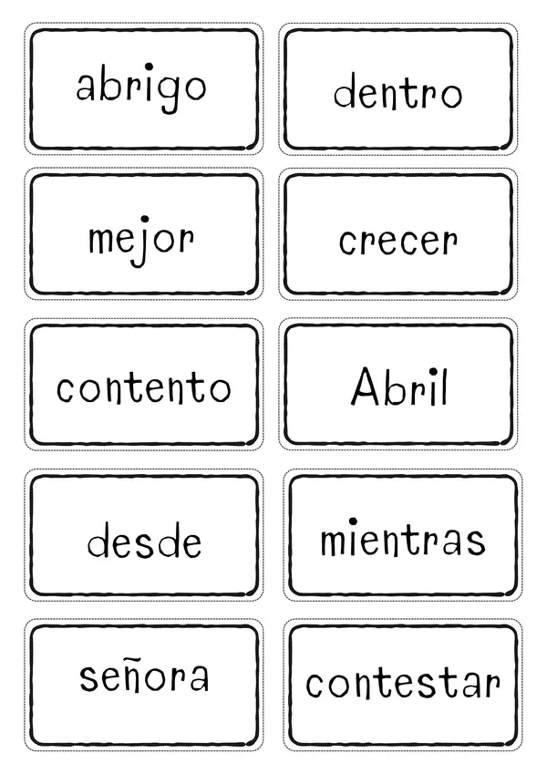 Palabras de uso frecuente 2°