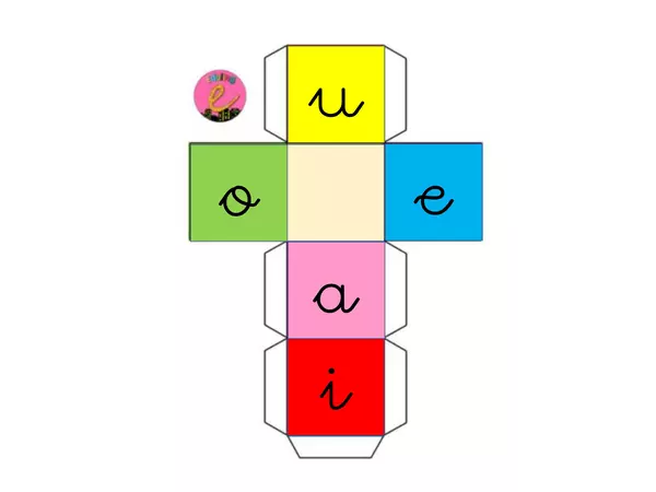 Cubo de numero 1-5 y Cubo de vocales.
