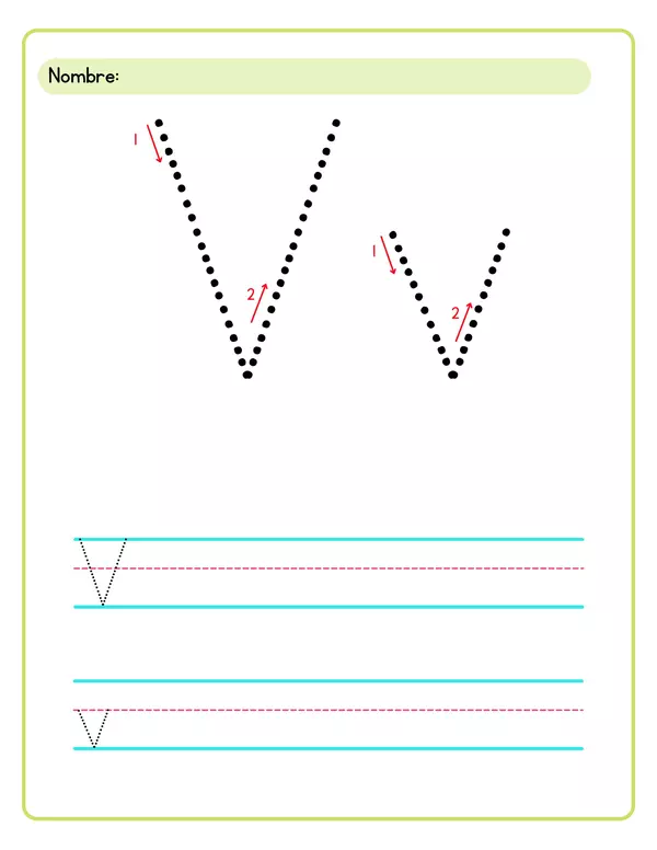 Caligrafía de la letra Vv