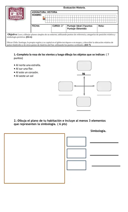 evaluación Historia 2º básico