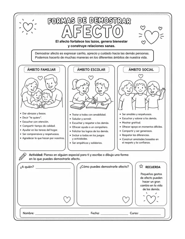 Demostraciones de cariño y afecto