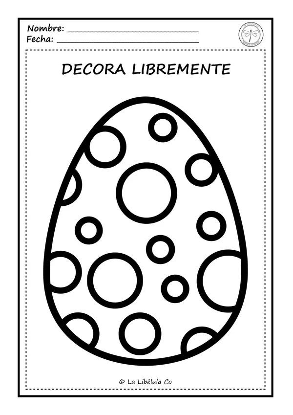 Fichas para Colorear Huevos de Pascua Primavera