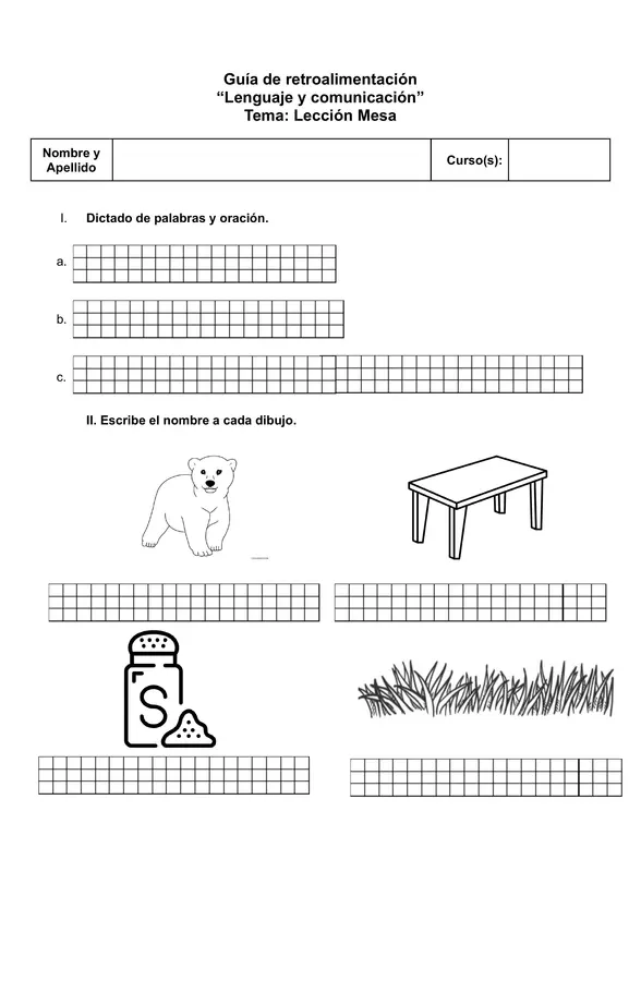 Guía DIA – Lecciones “Mesa, Casa y Sofá” | Método Matte – Primero Básico