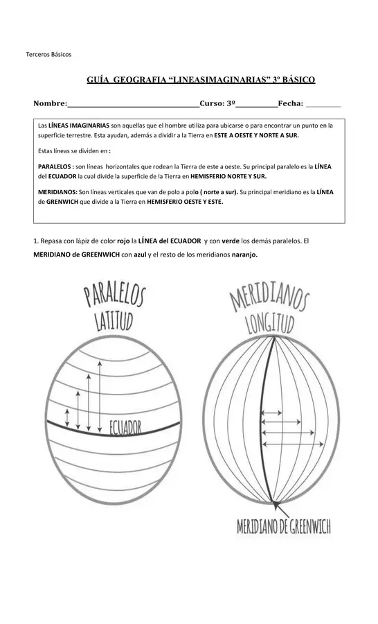 Líneas imaginarias 3° Básico