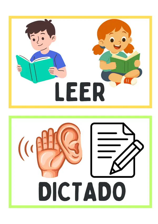 Apoyos visuales de instrucciones para las clases