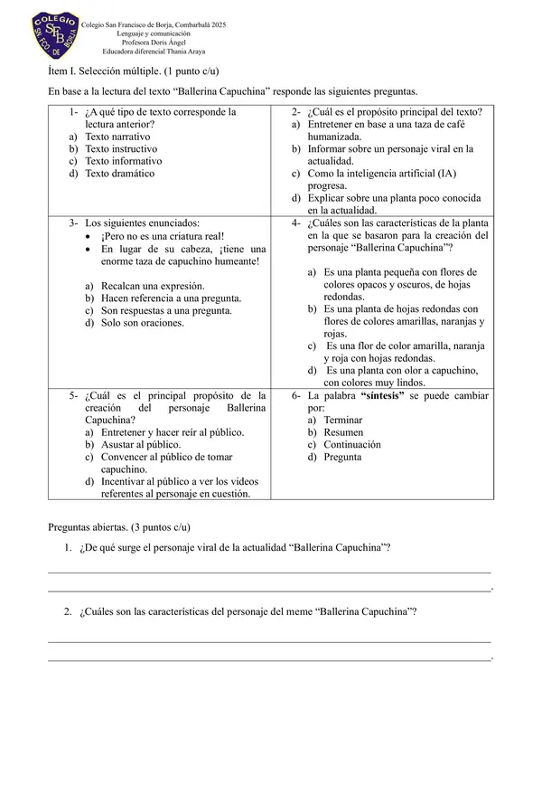 Evaluación de contenido (comic, acentuación de palabras y tipos de acentos)
