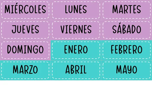 Calendario rotativo para pizarra. 