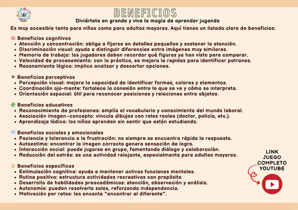 Juego de Atención: Las estaciones en pdf