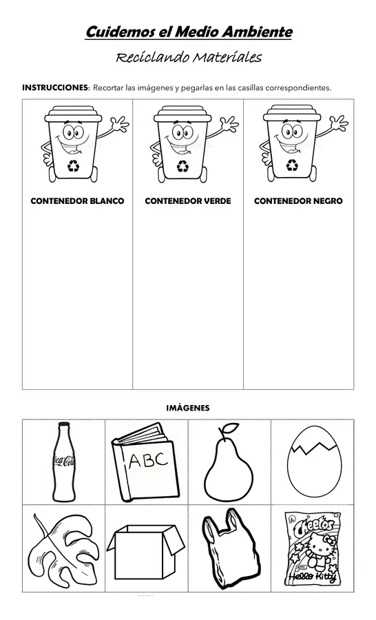 Diviértete aprendiendo los tres contenedores de reciclaje en Word