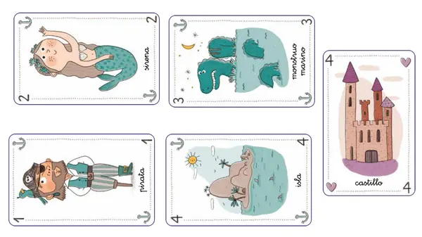 Juego de cartas ilustrados para trabajar 