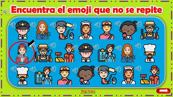 Profesiones: Encuentra el emoji que no se repite 