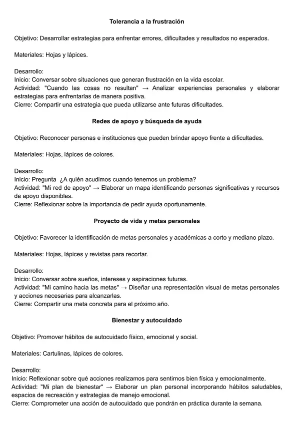 Cuadernillo de talleres socioemocionales
