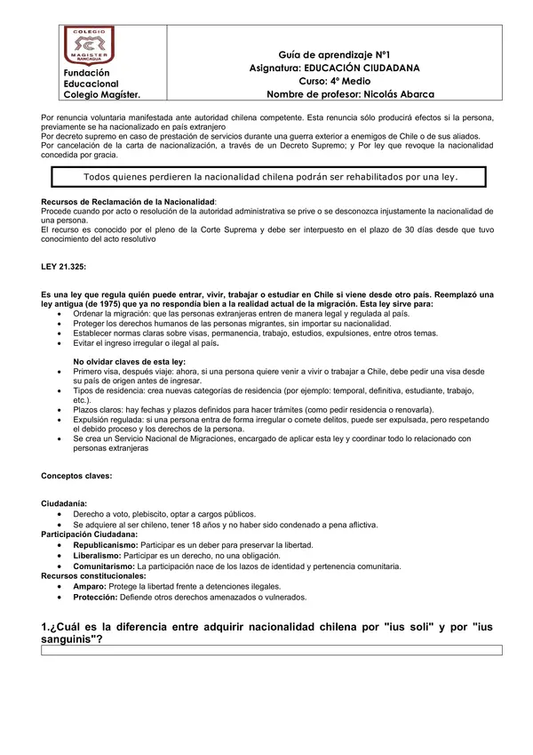 Guía de Nacionalidad