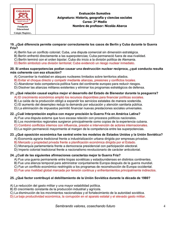 guerra fría segundo medio