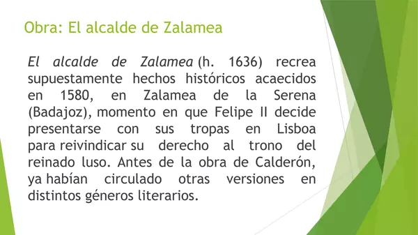 Presentación el Alcalde de Zalamea,  unidad 4 , segundo medio, lengua y Literatura