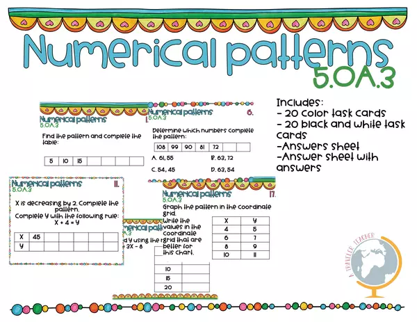 Task Cards Numerical Patterns