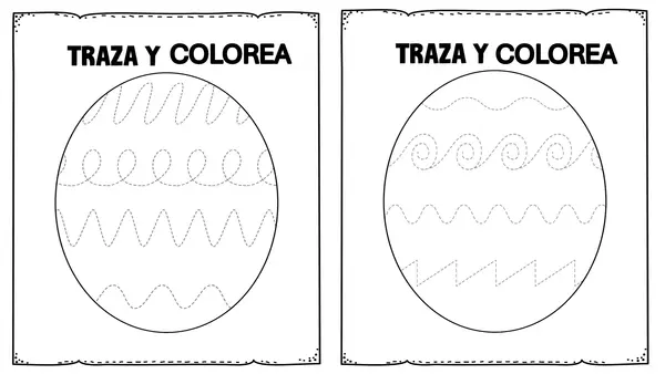 Actividad "Traza y colorea huevitos 1° año básico