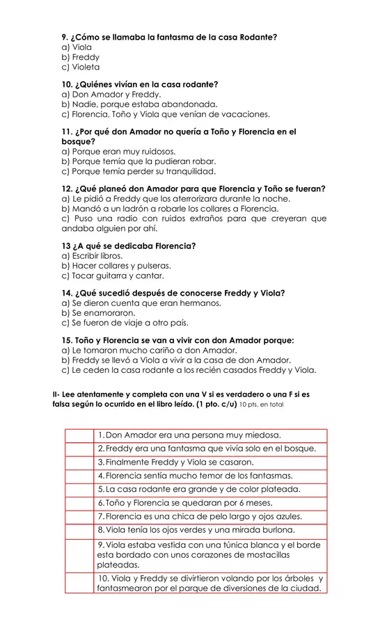 Evaluación: "Fantasmas en la casa rodante"