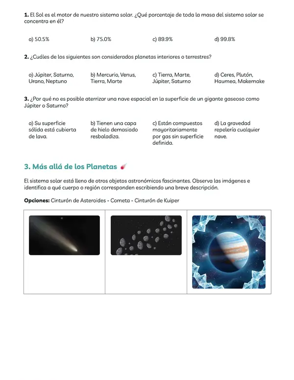 Evaluación del sistema solar