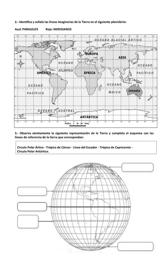 Líneas imaginarias 3° Básico