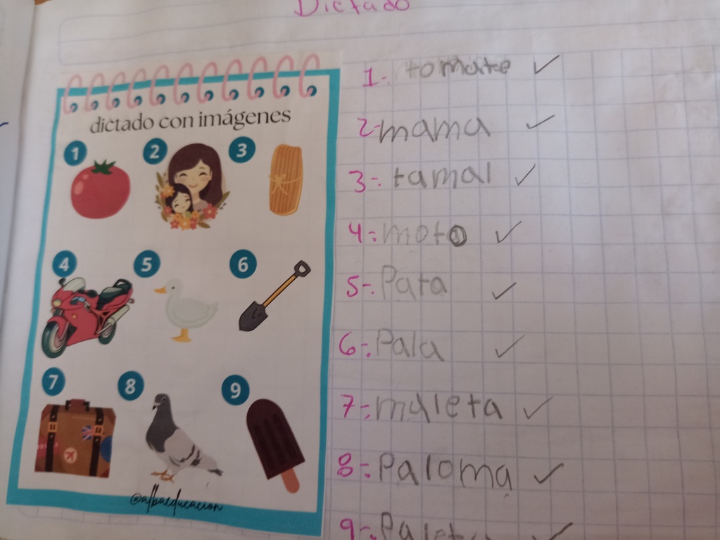 dictado con imágenes