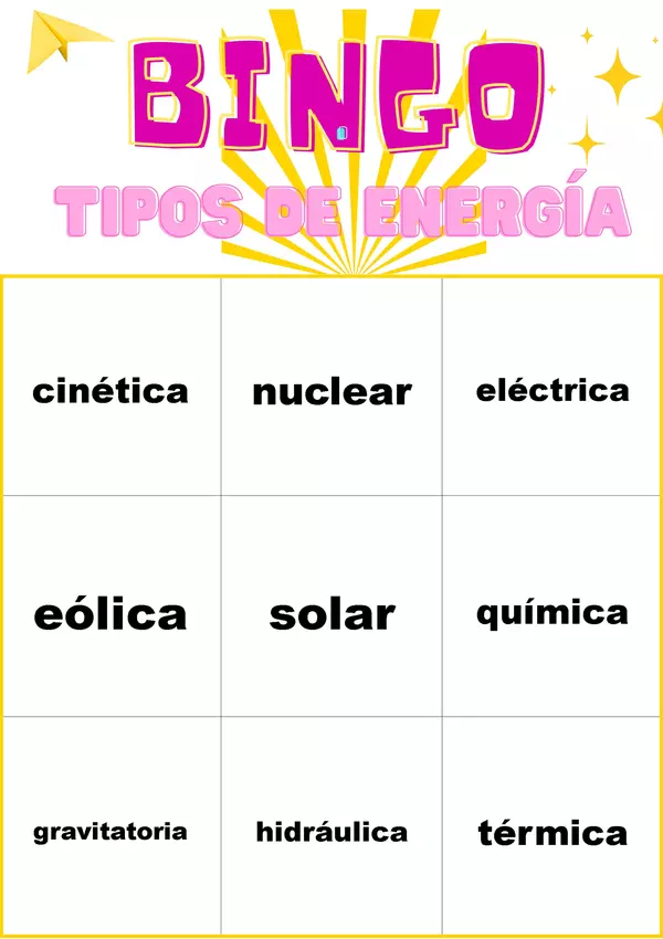 Bingo tipos de energía 40-cards