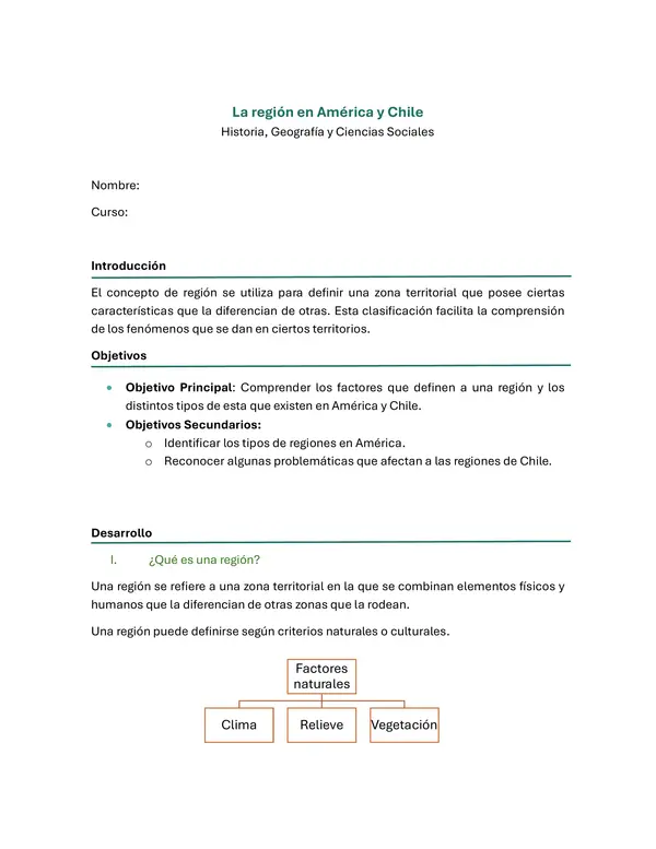 Guía La región en América y Chile