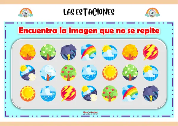 Juego de Atención: Las estaciones en pdf