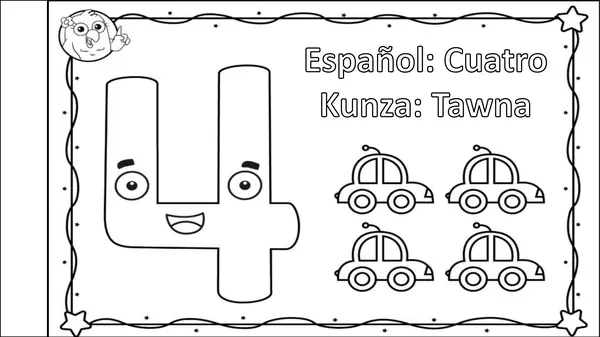 Mis Números en Kunza para Colorear