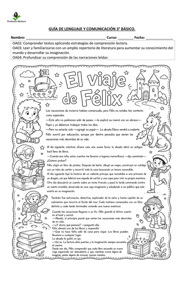 Cuento: El viaje de Félix (3° Básico)