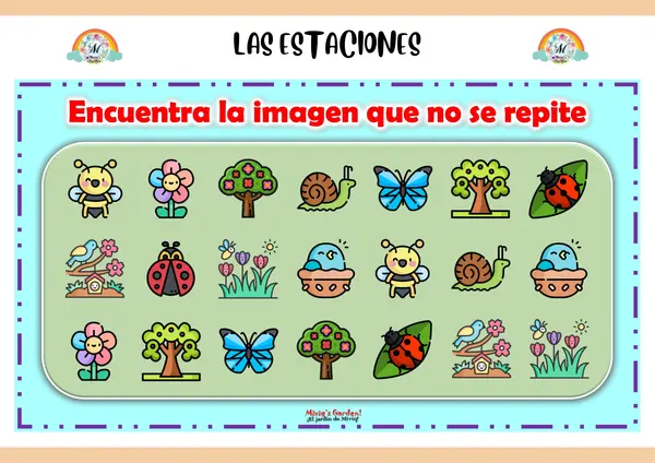 Juego de Atención: Las estaciones en pdf