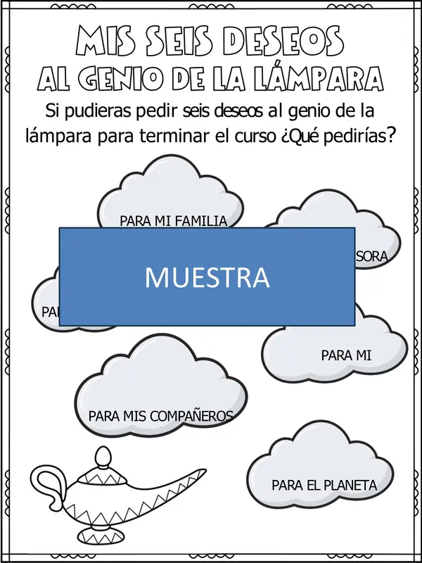 Actividad de orientación "Mis deseos al genio de la lámpara"
