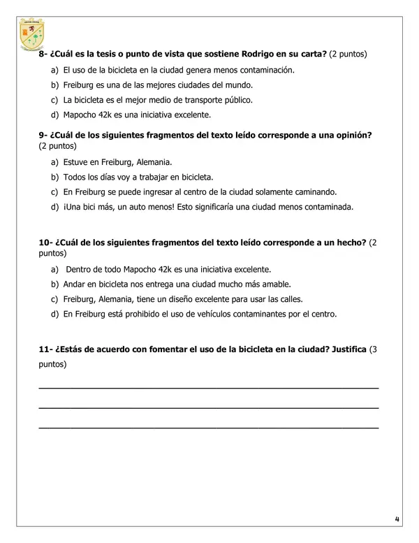 Evaluación de textos argumentativos 