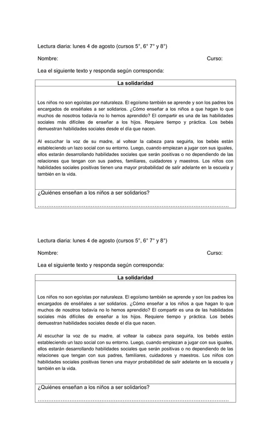 lecturas diarias