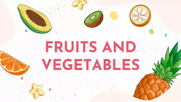 "Fruits and vegetables" presentación de vocabulario 