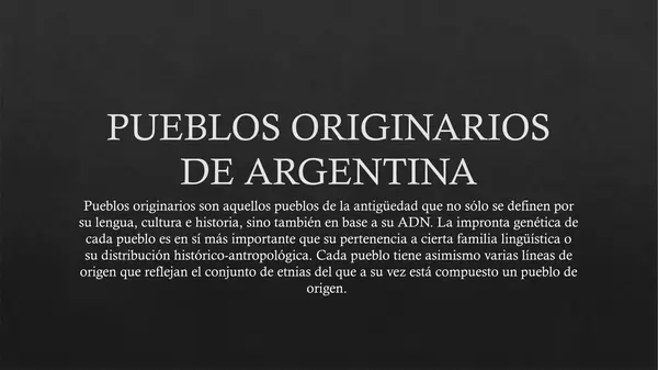 Pueblos originarios de Argentina