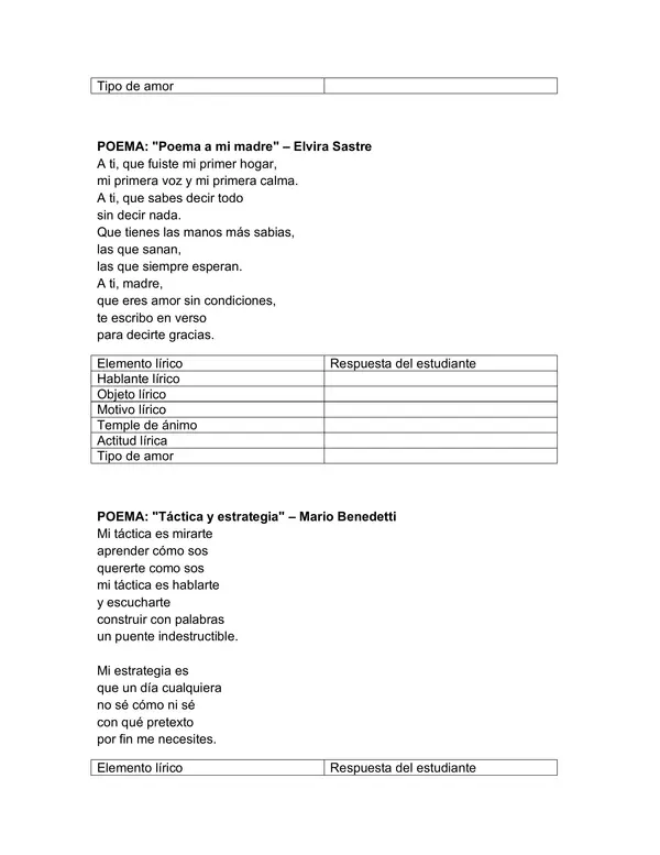 “Preparo mi prueba: Género Lírico y Tipos de Amor” – 8° básico