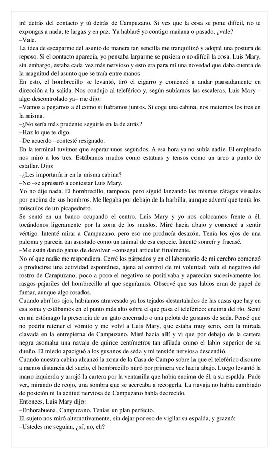 Guía de comprensión lectora - Texto policial "El hombrecillo de la cartera - 8°