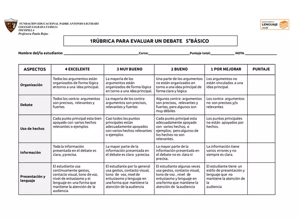 rubrica debate