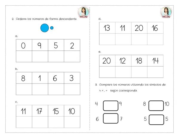 Guia de orden y comparación de números