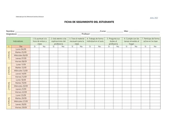 Ficha de Seguimiento Estudiante