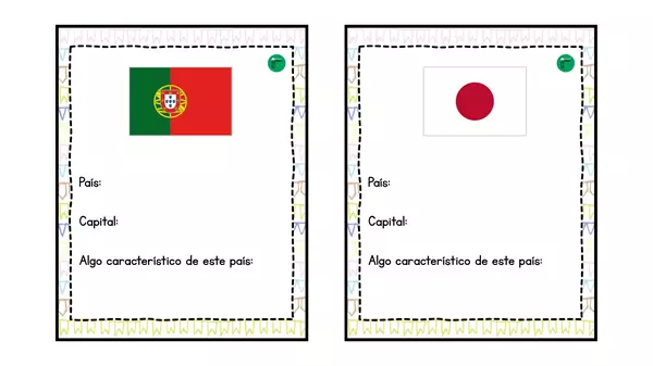 Tarjetas de banderas de países