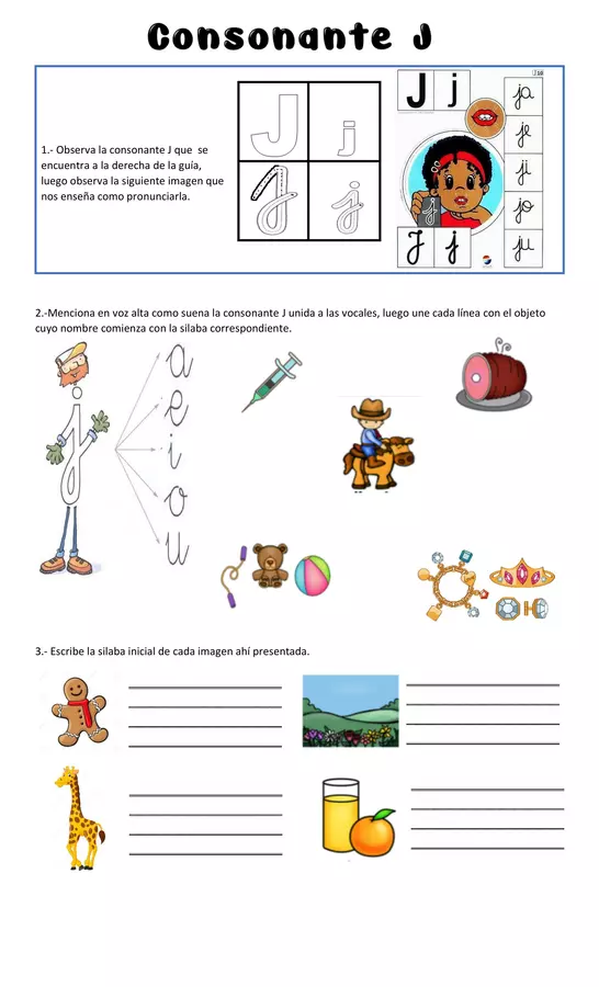 Conociendo consonante J